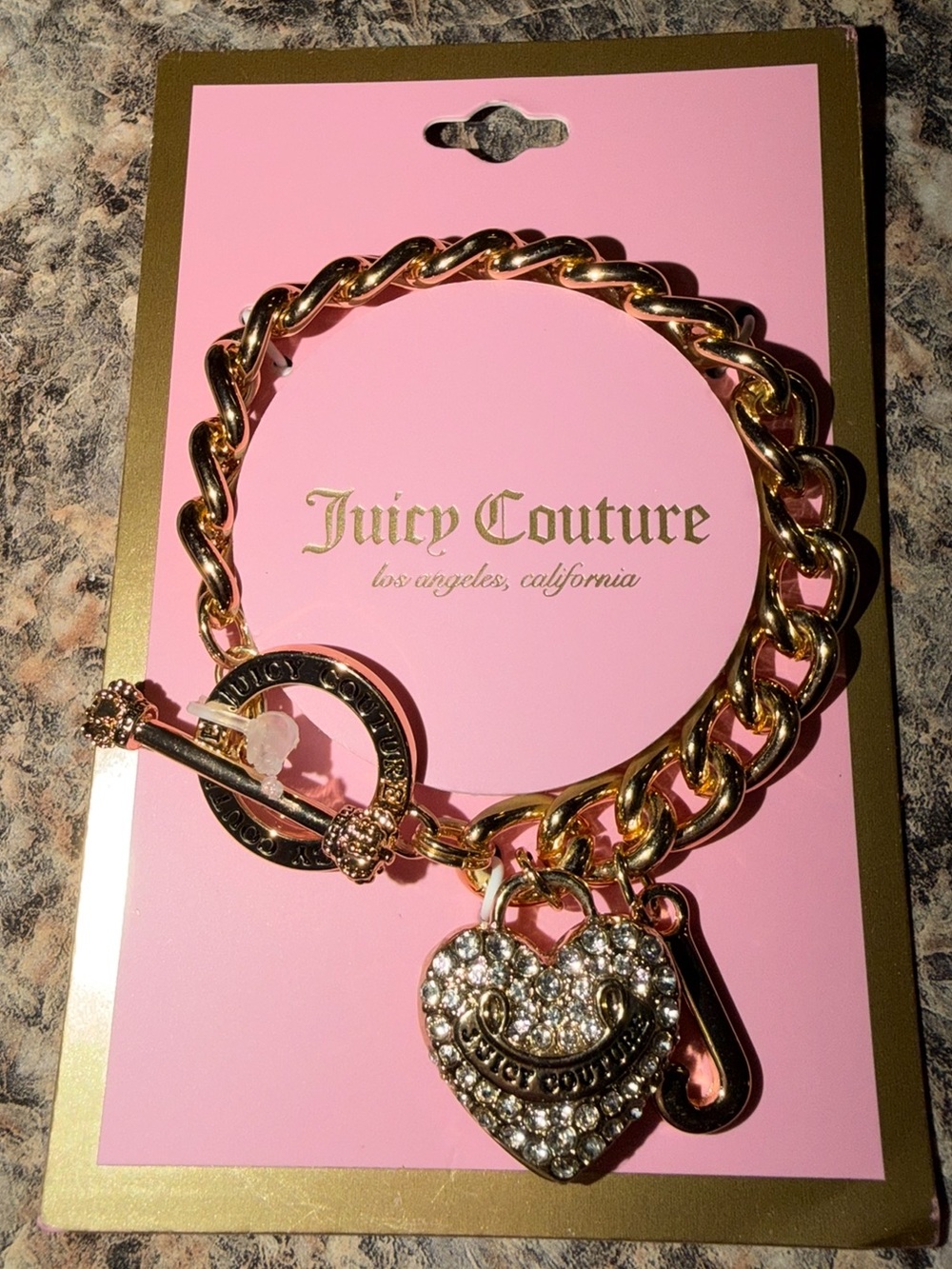Juicy Couture Toggle Bracelet with Crystal Heart Charm - Picture 3 of 4